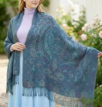 Reversible Soft Pashmina Shawl & Scarf for Women, Jacquard Brocade, Shawl, Sarong or Head Wraps
