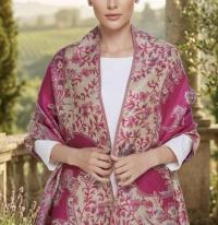 Shiny Pashmina Shawl & Scarf for Women, Jacquard Brocade, Head Wraps