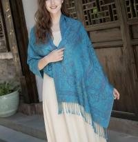 Reversible Soft Pashmina Shawl & Scarf for Women, Jacquard Brocade, Shawl, Sarong or Head Wraps