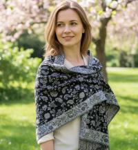 Soft Pashmina Shawl & Scarf for Women, Jacquard Brocade, Blanket Scarf, Head Wraps