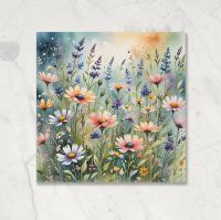 Set of 3 Watercolor Floral Greeting Cards, Blank Inside (5x7 inch)