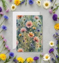 Set of 3 Watercolor Floral Greeting Cards, Blank Inside (5x7 inch)