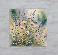 Set of 3 Watercolor Floral Greeting Cards, Blank Inside (5x7 inch)