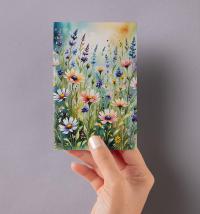 Flowers - Original Art Card - Single Card or Bulk 10 Pack of Gift Cards