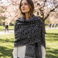 Thick & Soft Pashmina Shawl and Scarf for Women, Jacquard Brocade, Blanket Shawl