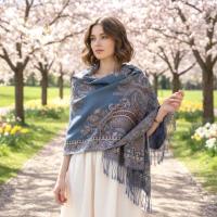 Soft Pashmina Shawl & Scarf for Women, Jacquard Brocade, Shawl, Sarong or Head Wraps