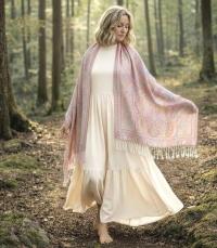 Soft Pashmina Shawl & Scarf for Women, Jacquard Brocade, Lightweight Blanket Shawl