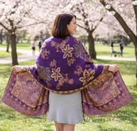 Reversible Soft Pashmina Shawl & Scarf for Women, Jacquard Brocade, Shawl, Sarong or Head Wraps
