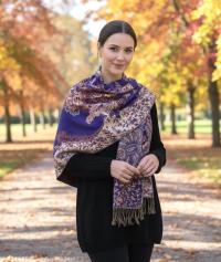 Reversible Soft Pashmina Shawl & Scarf for Women, Jacquard Brocade, Shawl, Sarong or Head Wraps
