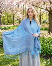 Reversible Soft Pashmina Shawl & Scarf for Women, Jacquard Brocade, Shawl, Sarong or Head Wraps
