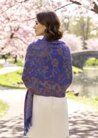 Reversible Soft Pashmina Shawl & Scarf for Women, Jacquard Brocade, Shawl, Sarong or Head Wraps
