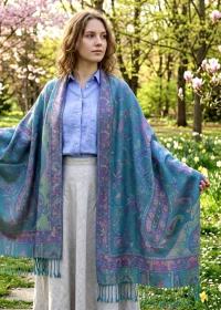 Reversible Soft Pashmina Shawl & Scarf for Women, Jacquard Brocade, Shawl, Sarong or Head Wraps