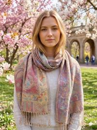 Reversible Soft Pashmina Shawl & Scarf for Women, Jacquard Brocade, Shawl, Sarong or Head Wraps