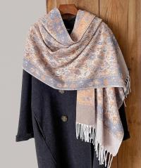 Thick Pashmina Shawl & Scarf for Women, Jacquard Brocade, Blanket Shawl, Wrap