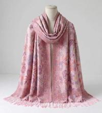 Soft Pashmina Shawl & Scarf for Women, Jacquard Brocade, Lightweight Blanket Shawl