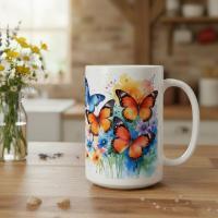 Butterfly - Large and Small Ceramic Mugs
