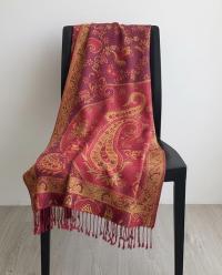 Reversible Soft Pashmina Shawl & Scarf for Women, Jacquard Brocade, Shawl, Sarong or Head Wraps