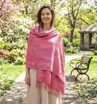 Reversible Soft Pashmina Shawl & Scarf for Women, Jacquard Brocade, Shawl, Sarong or Head Wraps
