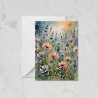 Flowers - Original Art Card - Single Card or Bulk 10 Pack of Gift Cards