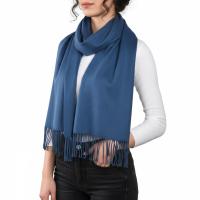 Denim Blue Pashmina, Blanket Shawl - Lightweight Wide Scarf and Wrap