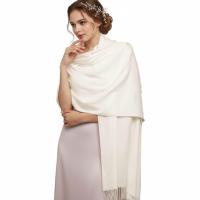 Creamy White Pashmina, Blanket Shawl - Lightweight Wide Scarf and Wrap