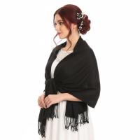 Black Pashmina, Blanket Shawl - Lightweight Wide Scarf and Wrap