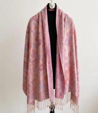 Soft Pashmina Shawl & Scarf for Women, Jacquard Brocade, Lightweight Blanket Shawl