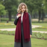 Wine Blanket Shawl - Thick Cashmere Wool Blend - Super Soft Wrap