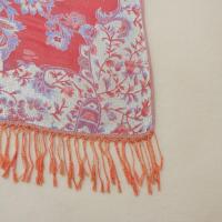 Red and Gold Pashmina Shawl & Scarf for Women, Jacquard Brocade, Stole or Wrap