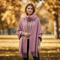 Rose Blanket Shawl - Thick Cashmere Wool Blend - Super Soft Wrap