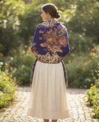 Reversible Soft Pashmina Shawl & Scarf for Women, Jacquard Brocade, Shawl, Sarong or Head Wraps