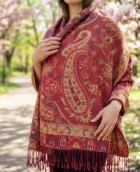 Reversible Soft Pashmina Shawl & Scarf for Women, Jacquard Brocade, Shawl, Sarong or Head Wraps