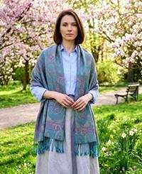 Reversible Soft Pashmina Shawl & Scarf for Women, Jacquard Brocade, Shawl, Sarong or Head Wraps