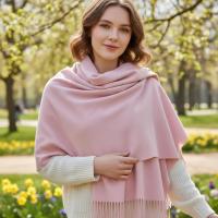 Pink Blanket Shawl - Thick Wide Scarf - Pashmina Super Soft Wrap