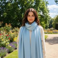 Aqua Blanket Shawl - Thick Wide Scarf - Pashmina Super Soft Wrap