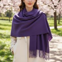 Purple Blanket Shawl - Thick Cashmere Wool Blend - Super Soft Wrap