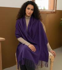 Purple Blanket Shawl - Thick Cashmere Wool Blend - Super Soft Wrap