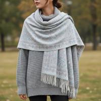Thick Pashmina Shawl & Scarf for Women, Jacquard Brocade, Blanket Shawl, Wrap