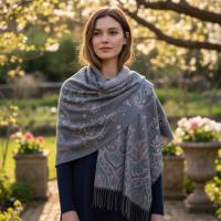 Thick Pashmina Shawl & Scarf for Women, Jacquard Brocade, Blanket Shawl, Wrap