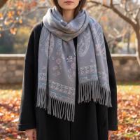 Thick Pashmina Shawl & Scarf for Women, Jacquard Brocade, Blanket Shawl, Wrap