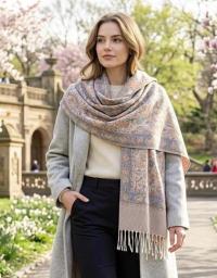 Thick Pashmina Shawl & Scarf for Women, Jacquard Brocade, Blanket Shawl, Wrap