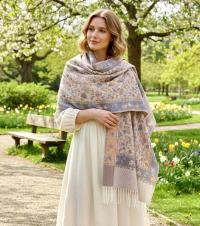 Thick Pashmina Shawl & Scarf for Women, Jacquard Brocade, Blanket Shawl, Wrap