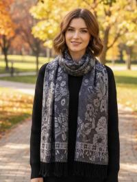 Soft Pashmina Shawl & Scarf for Women, Jacquard Brocade, Blanket Scarf, Head Wraps