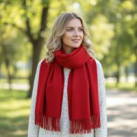 Red Pashmina, Blanket Shawl - Lightweight Wide Scarf and Wrap