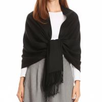 Black Pashmina, Blanket Shawl - Lightweight Wide Scarf and Wrap