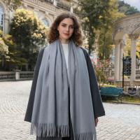 Grey Blanket Shawl - Thick Wide Scarf - Pashmina Super Soft Wrap