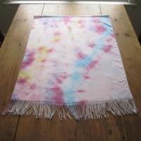 Hand Dyed Tie Dye Pashmina, Blanket Shawl, Wide Scarf, Head Wrap - Rayon Shawl