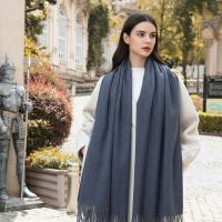 Heather Navy Blanket Shawl - Thick Wide Scarf - Super Soft Wrap