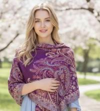 Reversible Soft Pashmina Shawl & Scarf for Women, Jacquard Brocade, Shawl, Sarong or Head Wraps