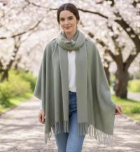 Pashmina Blanket Shawl - Thick Cashmere Wool Blend - Super Soft Wrap